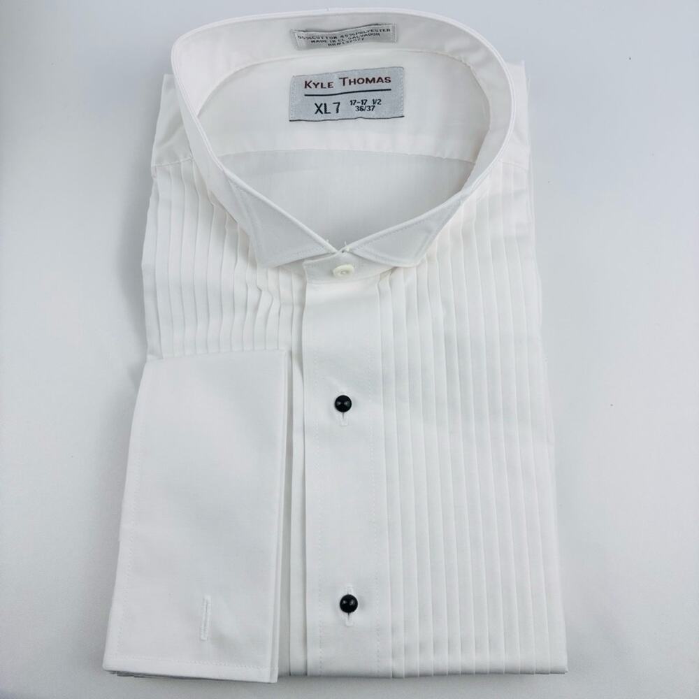 NWT Tuxedo Formal Attire Button Up White Dress Shirt Long Slv, XL5 17-17.5 34/35